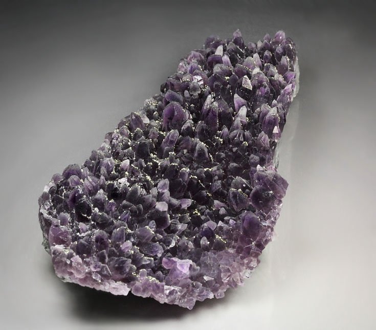 QUARTZ var. AMETHYST, PYRITE