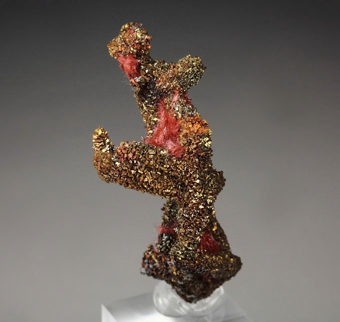 CUPRITE var. CHALCOTRICHITE, CHALCOPYRITE, COPPER