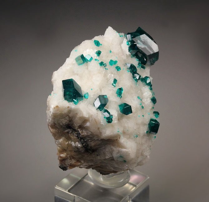 gemmy DIOPTASE, CALCITE