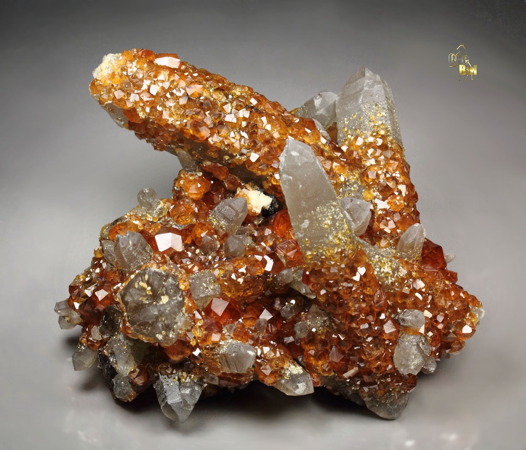 gem GARNET var. SPESSARTINE, QUARTZ var. SMOKY