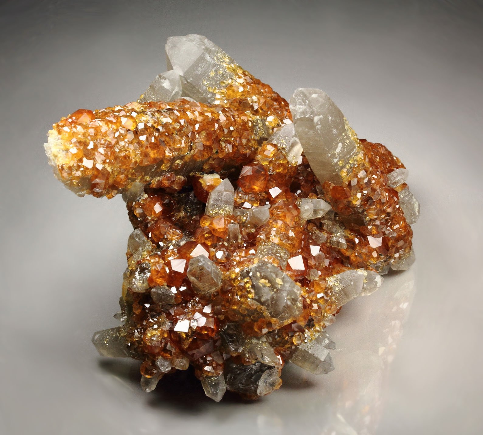 gem GARNET var. SPESSARTINE, QUARTZ var. SMOKY