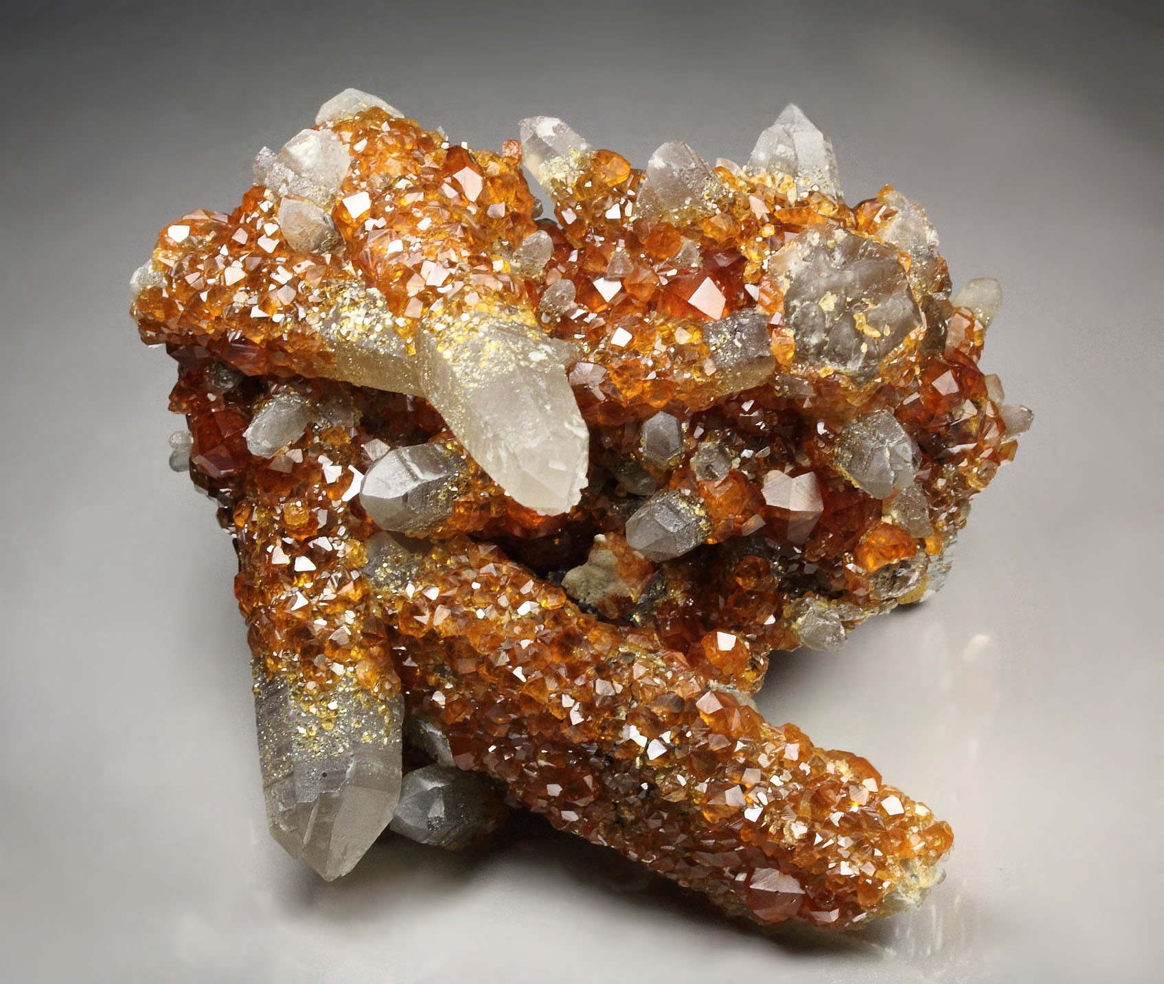 gem GARNET var. SPESSARTINE, QUARTZ var. SMOKY