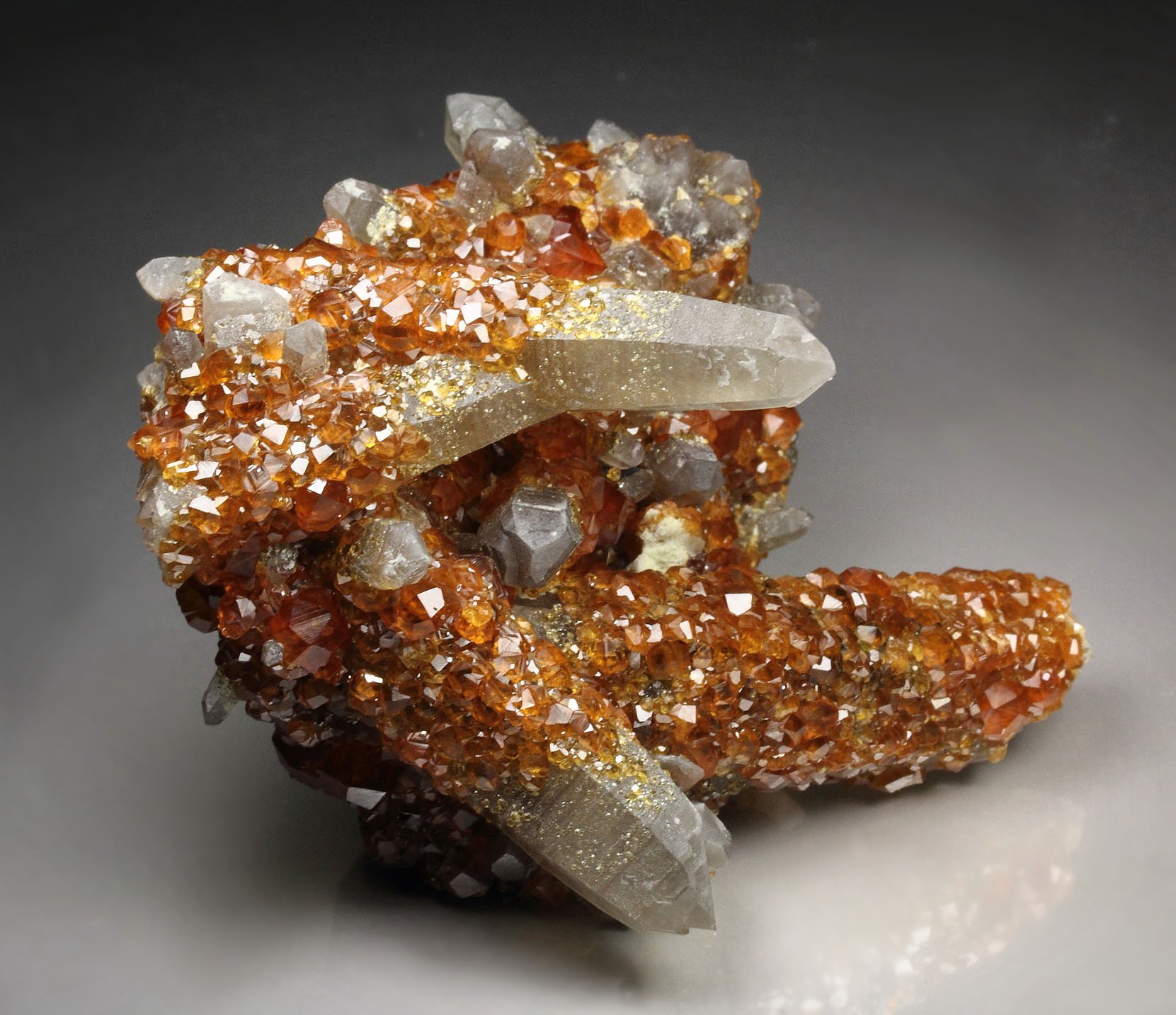 gem GARNET var. SPESSARTINE, QUARTZ var. SMOKY