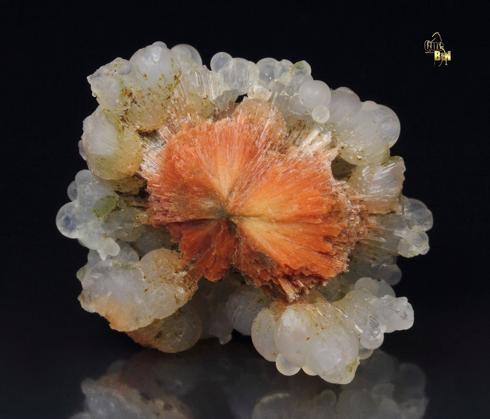 orange SCOLECITE, CHALCEDONY