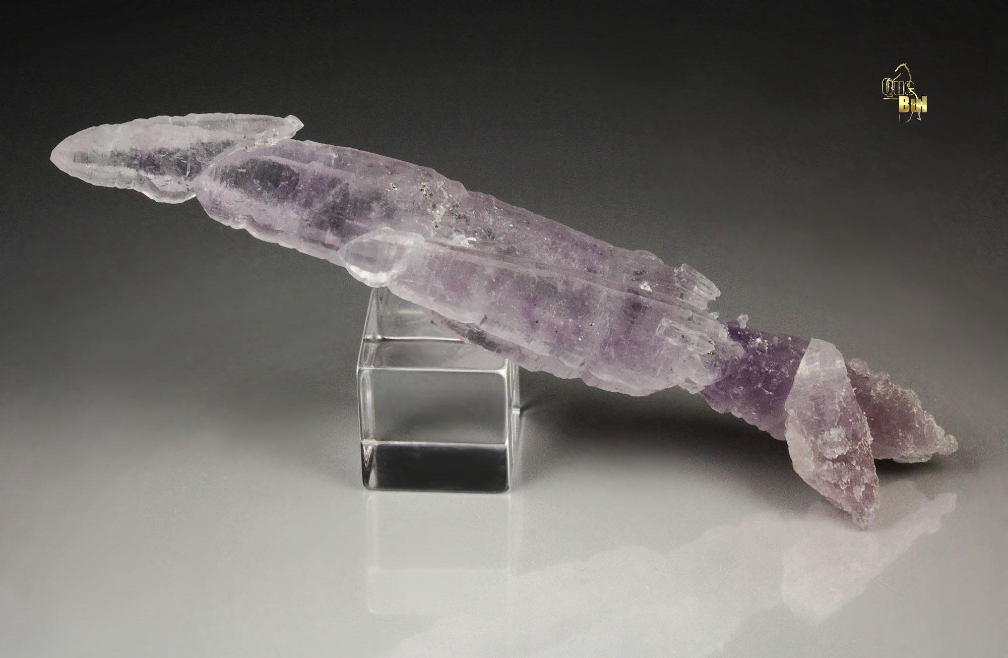 bi-terminated QUARTZ var. AMETHYST scepter, PYRITE 