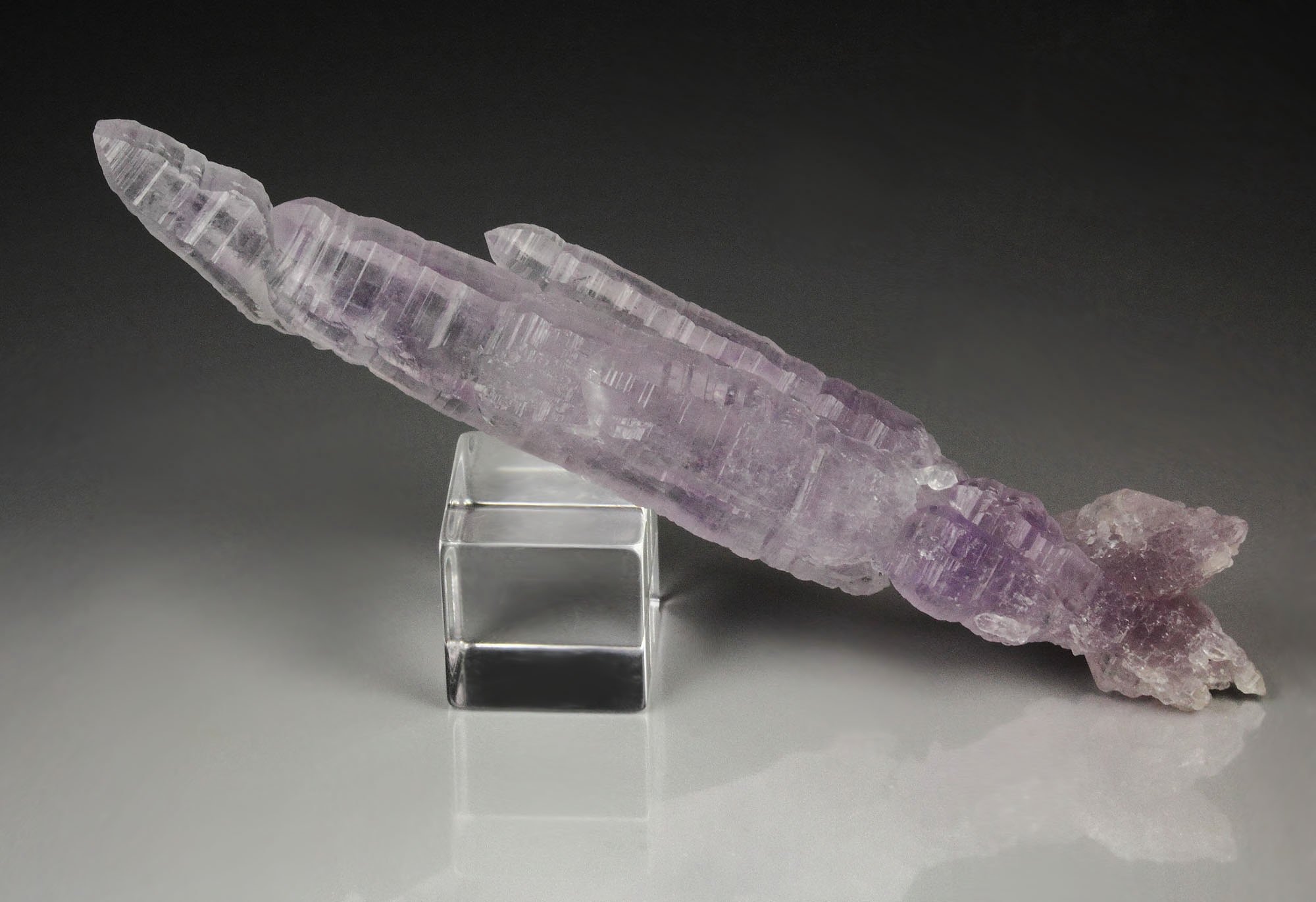 bi-terminated QUARTZ var. AMETHYST scepter, PYRITE 