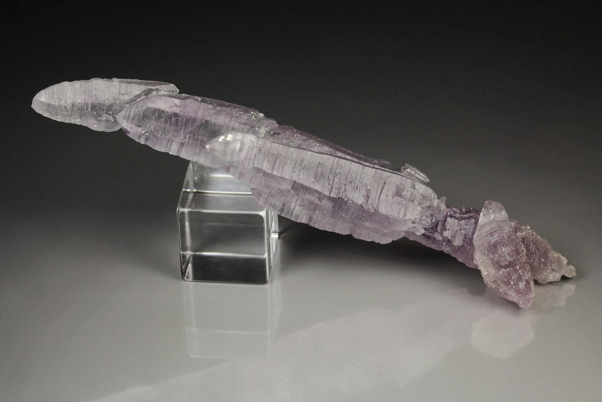 bi-terminated QUARTZ var. AMETHYST scepter, PYRITE 