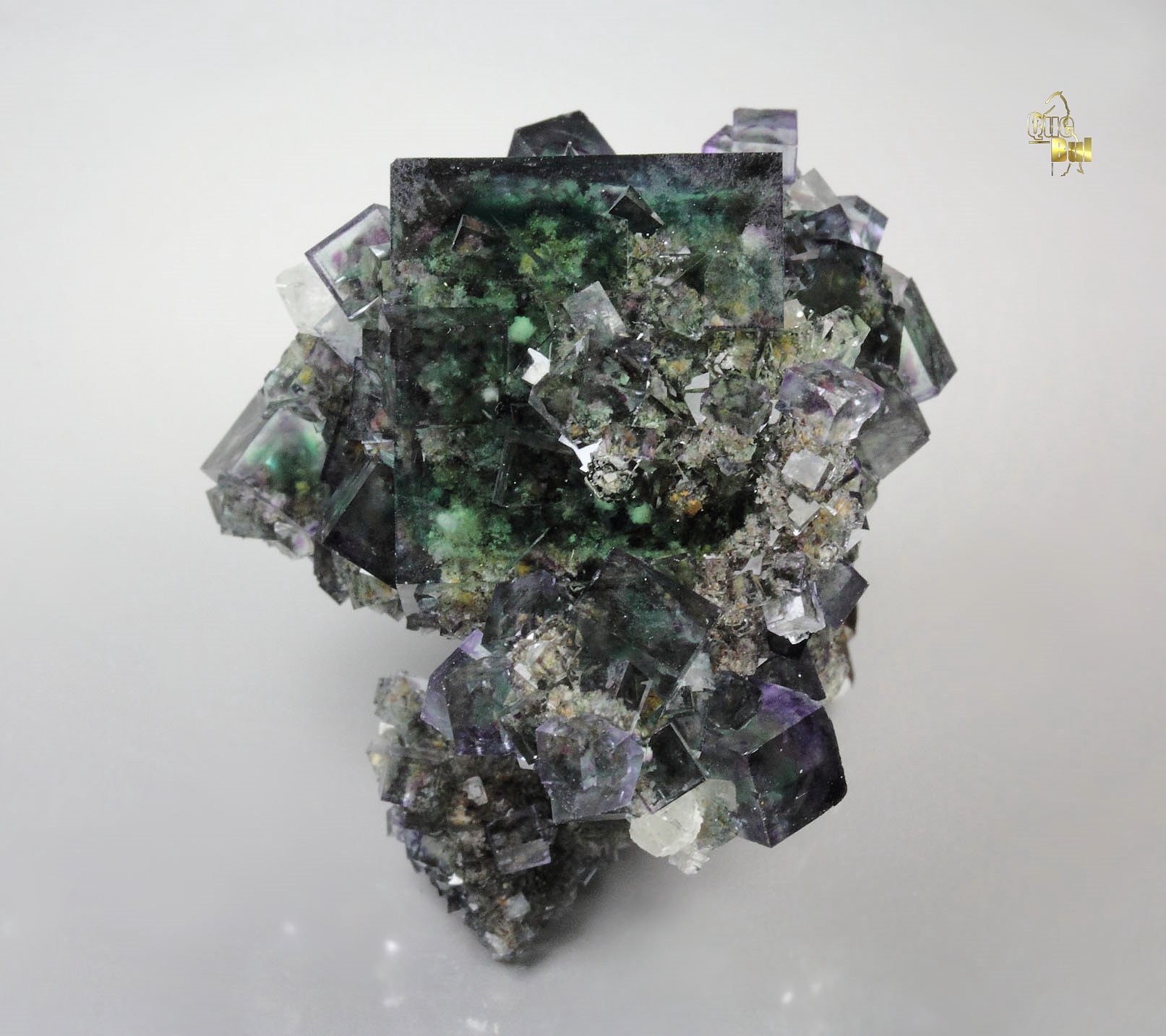 FLUORITE with PHANTOMS, QUARTZ