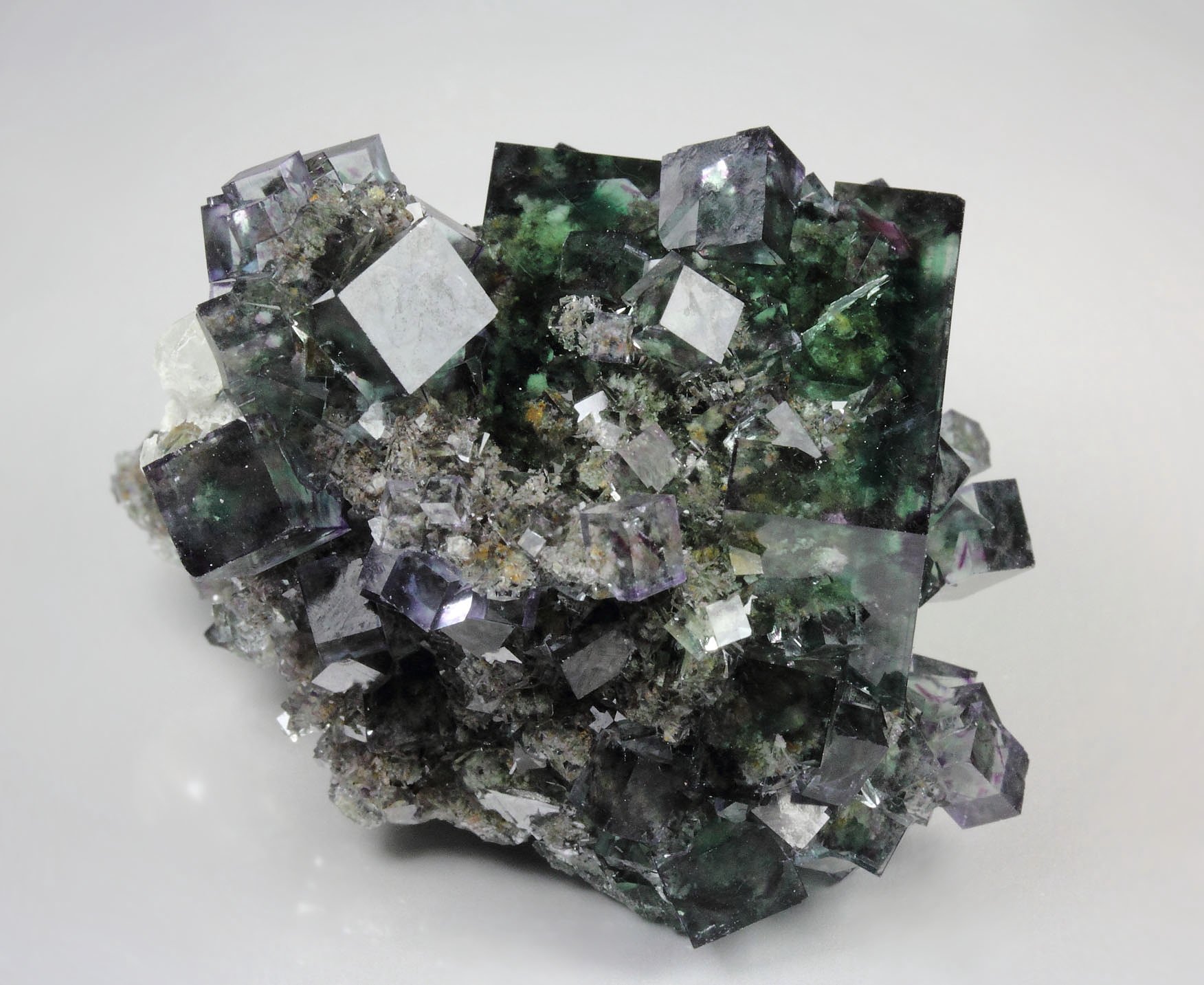 FLUORITE with PHANTOMS, QUARTZ