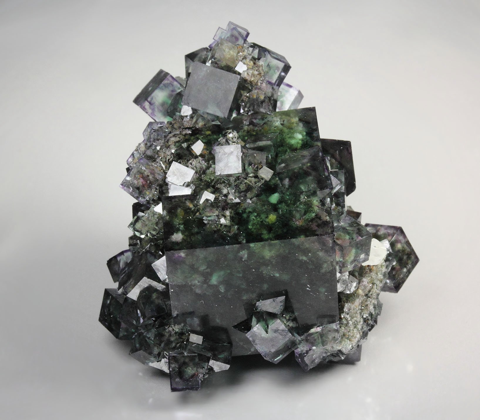 FLUORITE with PHANTOMS, QUARTZ