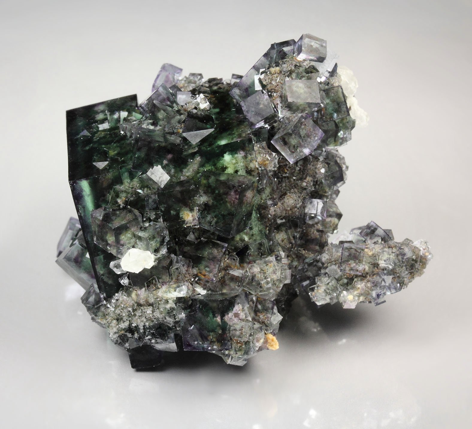 FLUORITE with PHANTOMS, QUARTZ