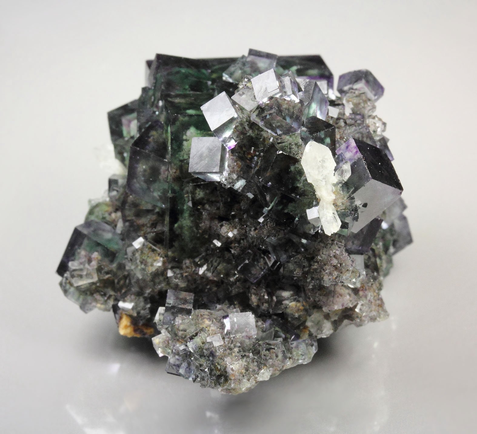 FLUORITE with PHANTOMS, QUARTZ