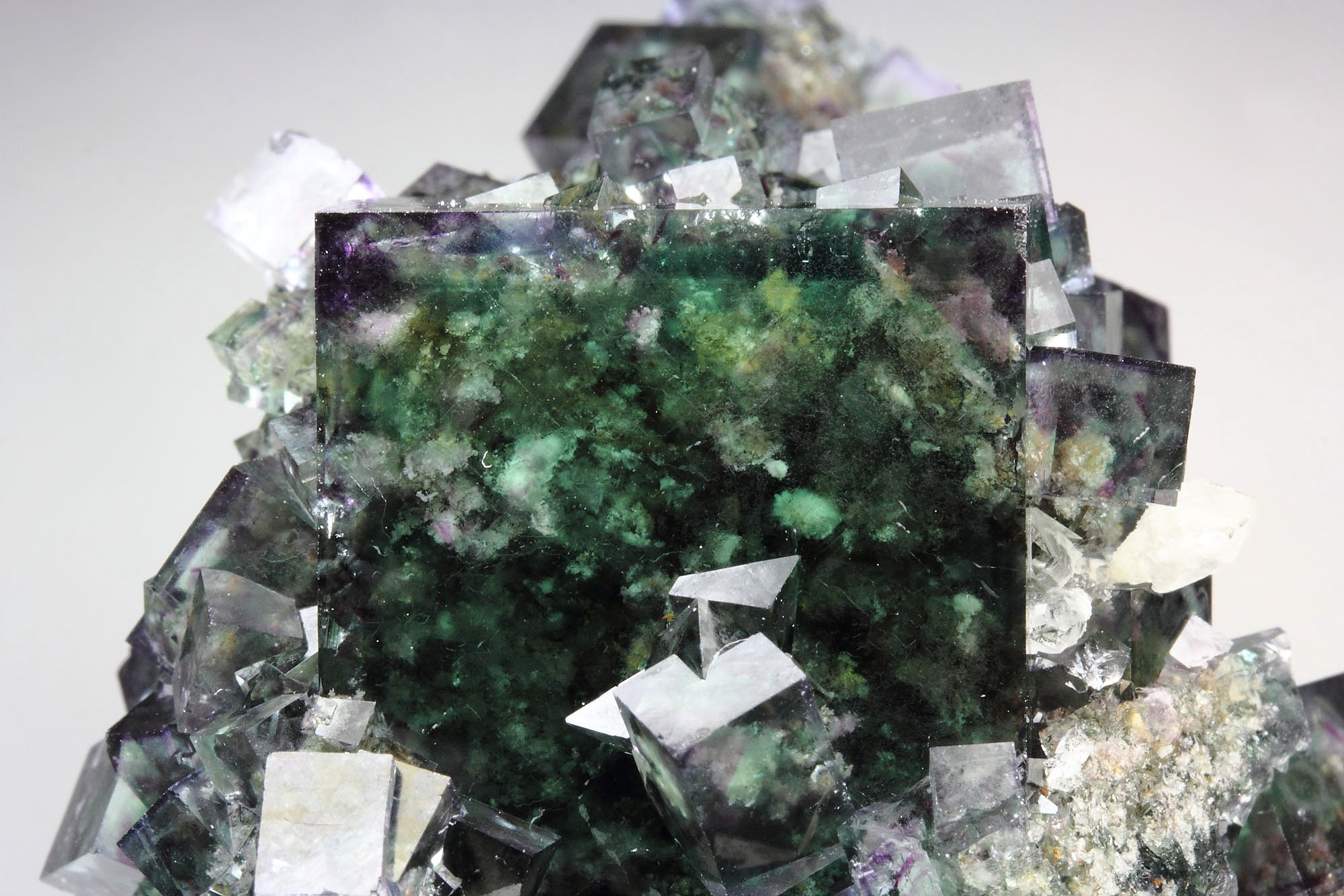 FLUORITE with PHANTOMS, QUARTZ