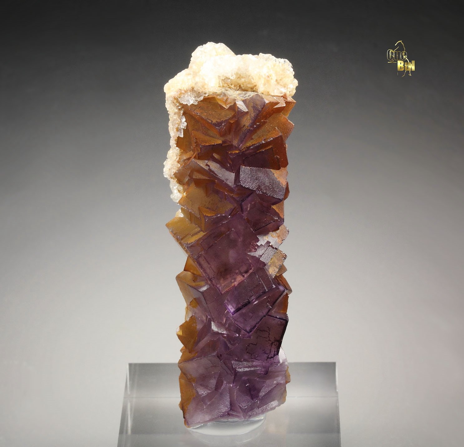 FLUORITE stalactite, CALCITE 