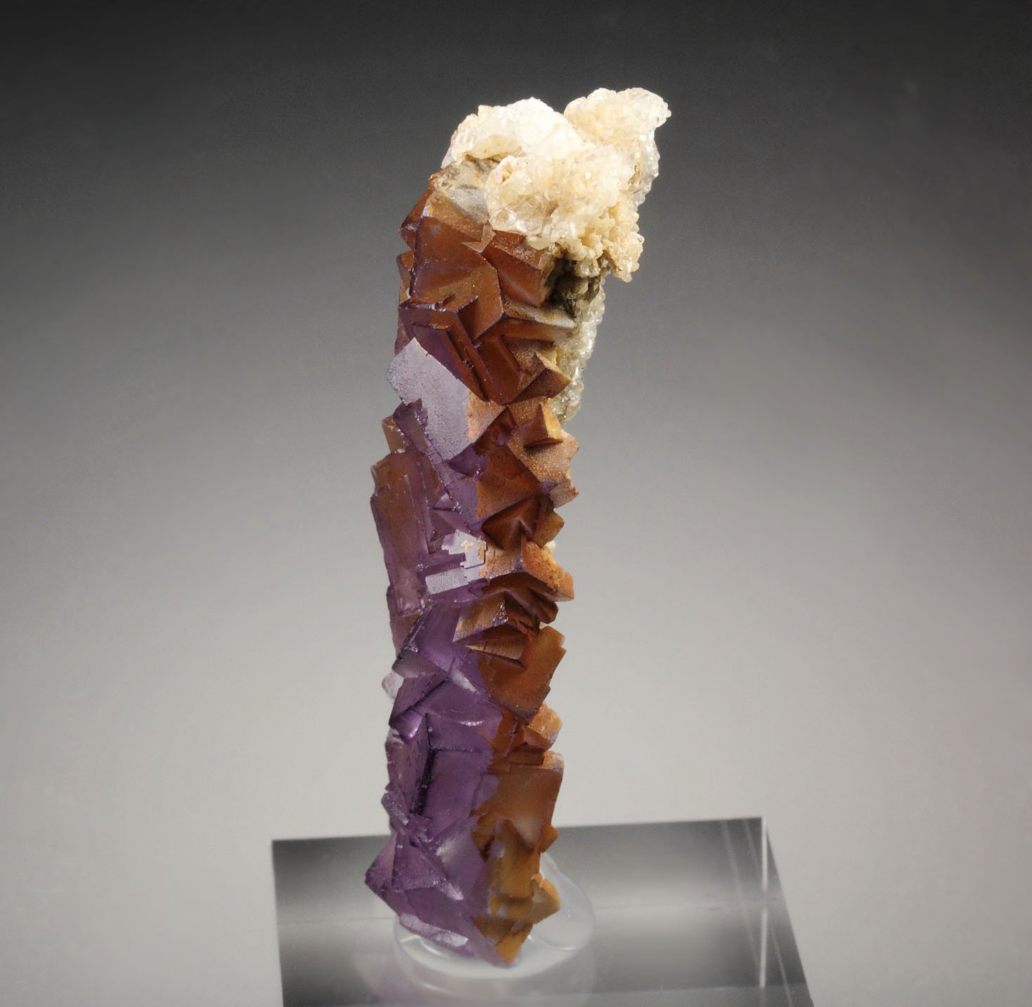 FLUORITE stalactite, CALCITE 