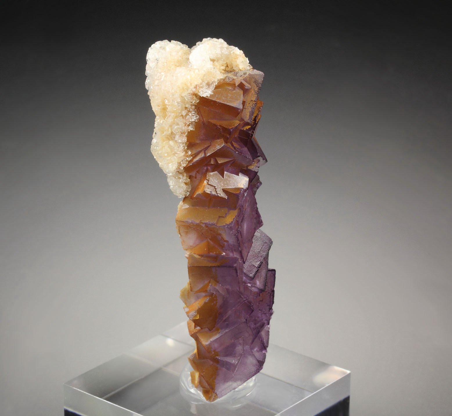 FLUORITE stalactite, CALCITE 