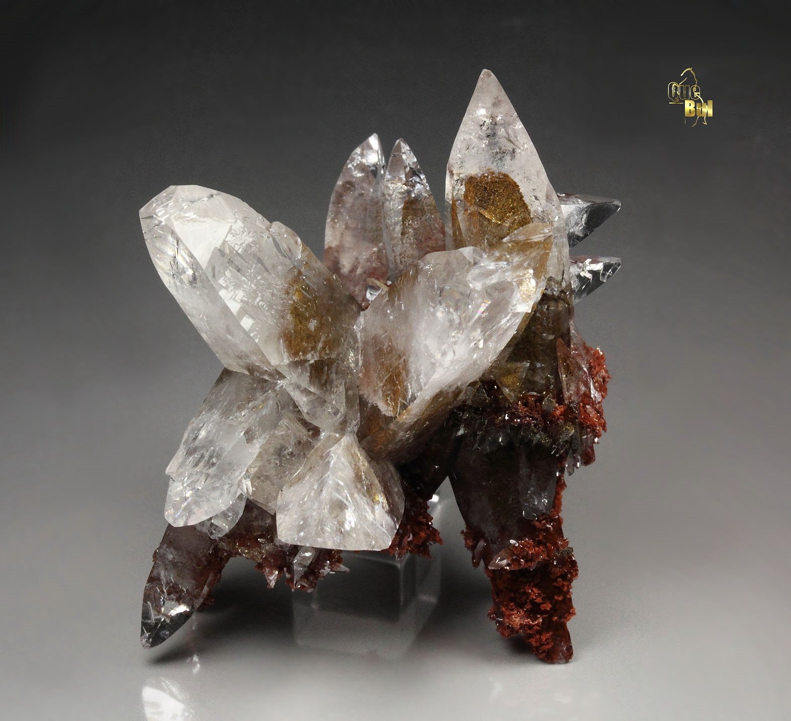 twinned CALCITE with HEMATITE inclusions