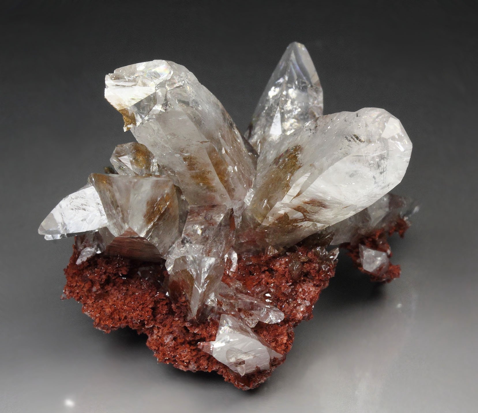 twinned CALCITE with HEMATITE inclusions