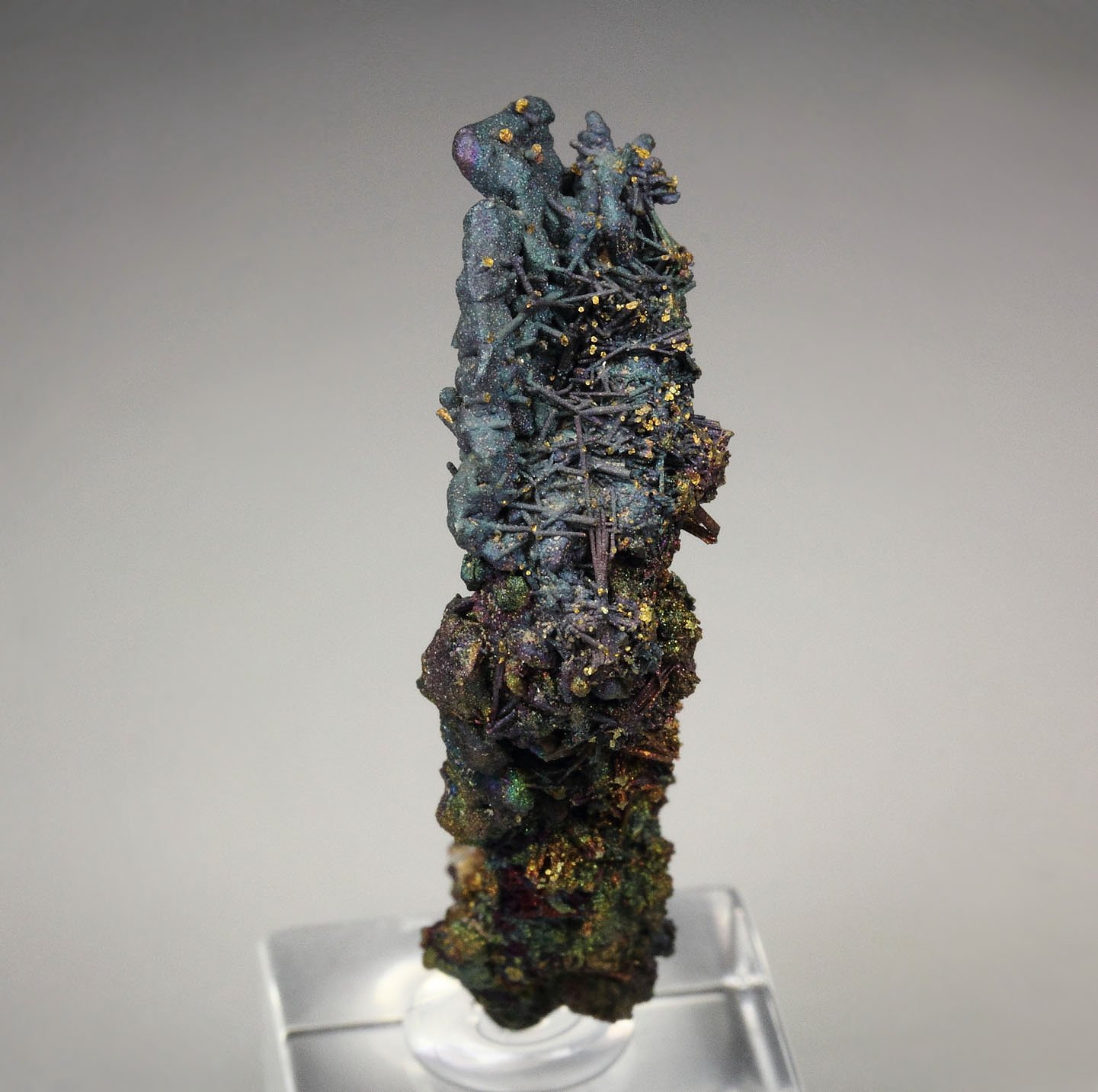 CHALCOCITE, DJURLEITE, iridescent CHALCOPYRITE