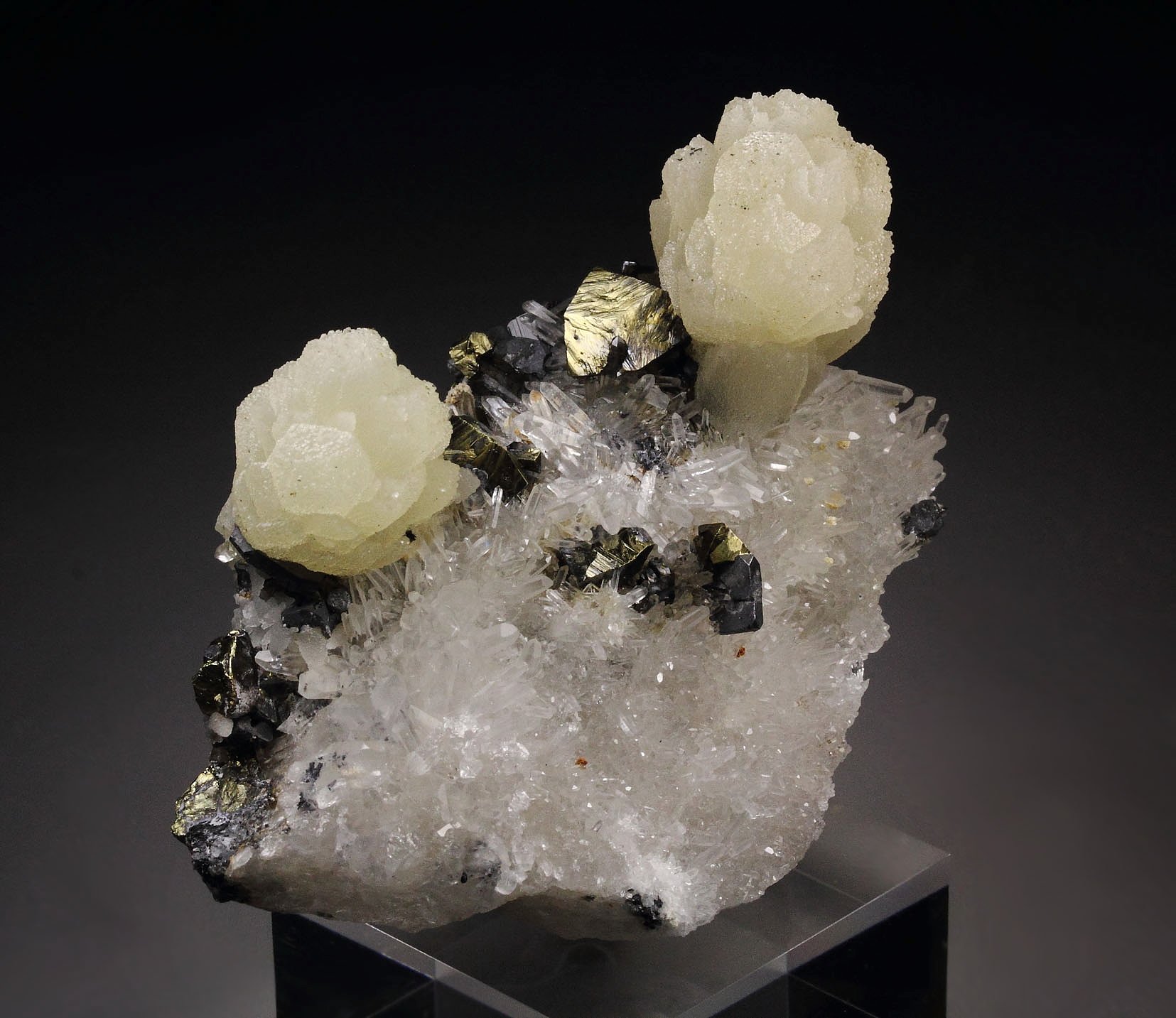 CALCITE, CHALCOPYRITE, GALENA, QUARTZ