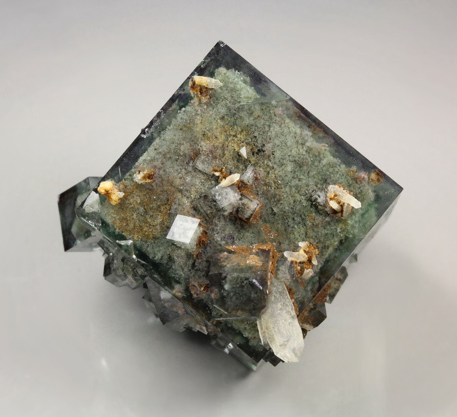 FLUORITE with PHANTOMS, QUARTZ