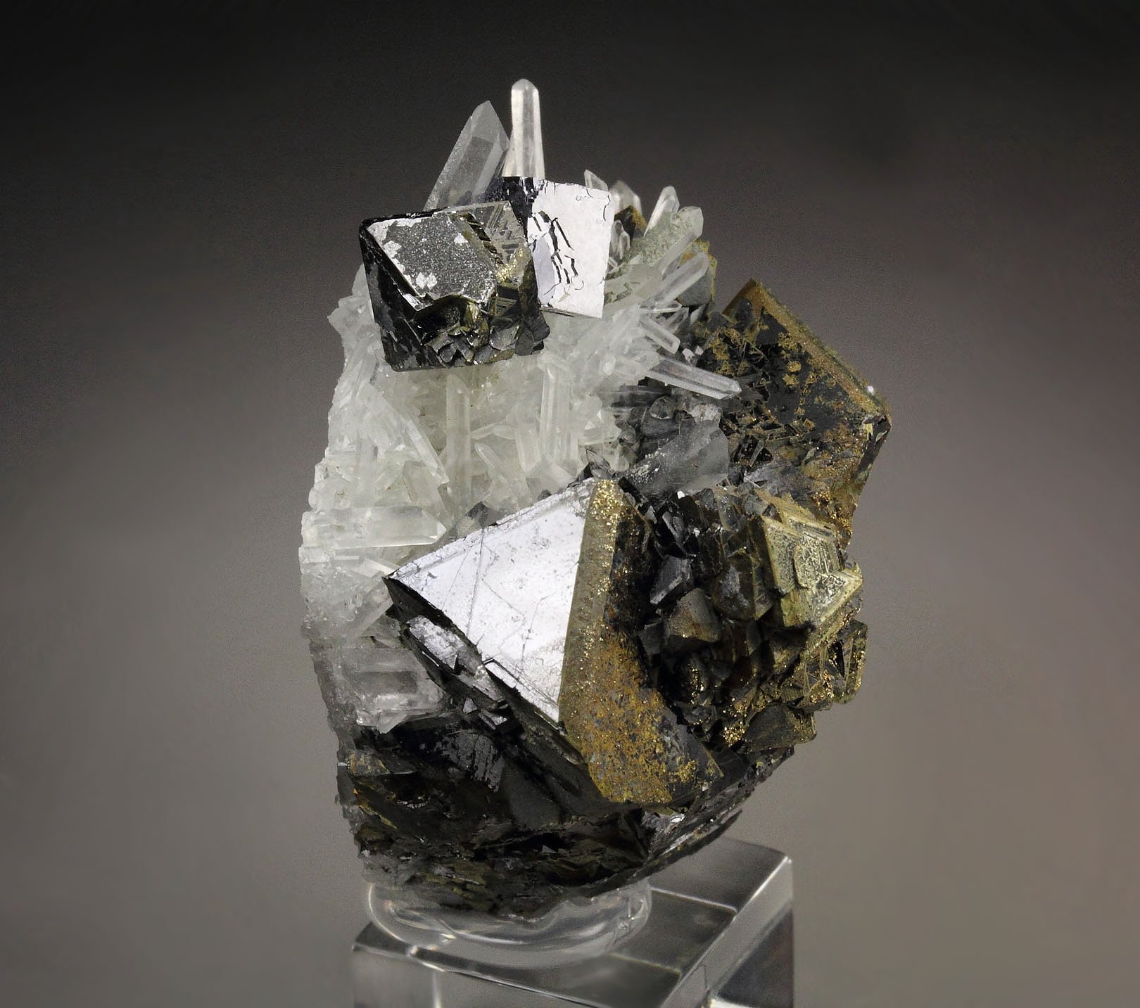 SPHALERITE, epitaxial CHALCOPYRITE, GALENA, QUARTZ