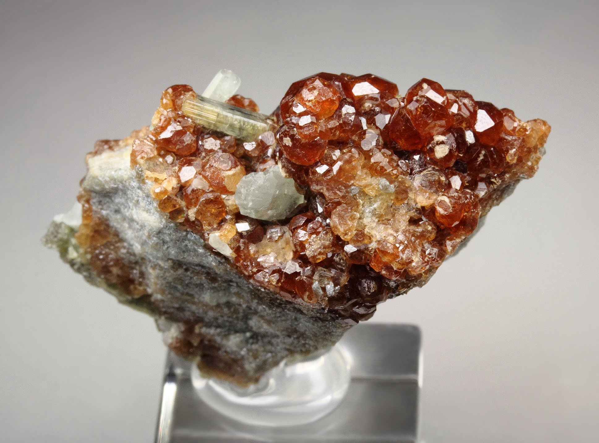 gemmy GARNET var. HESSONITE, DIOPSIDE