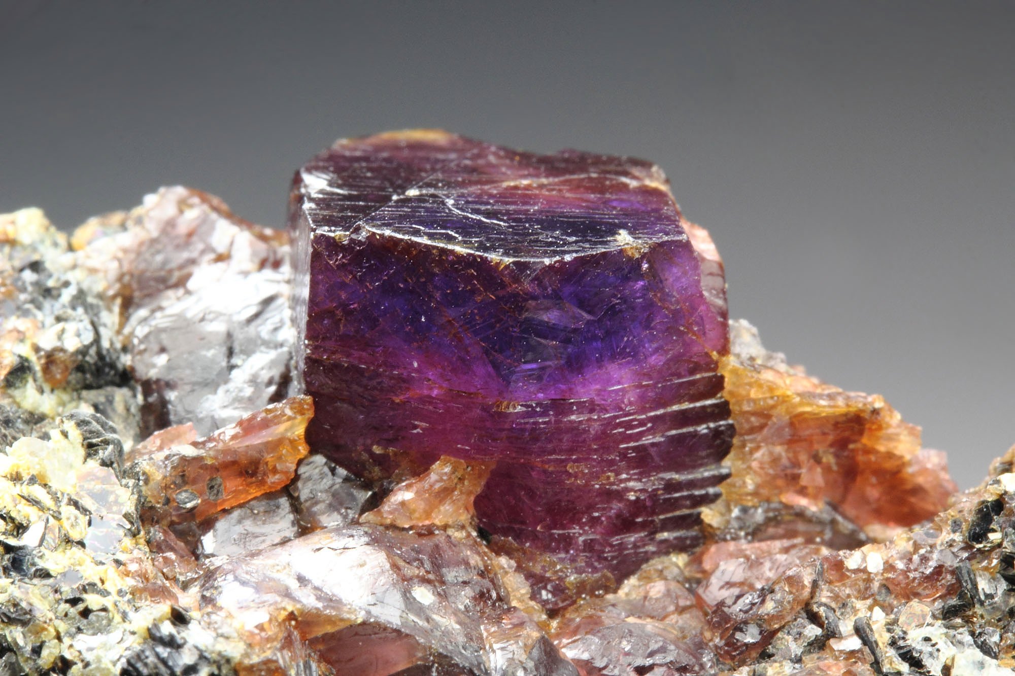 bi-color CORUNDUM var. RUBY, MUSCOVITE