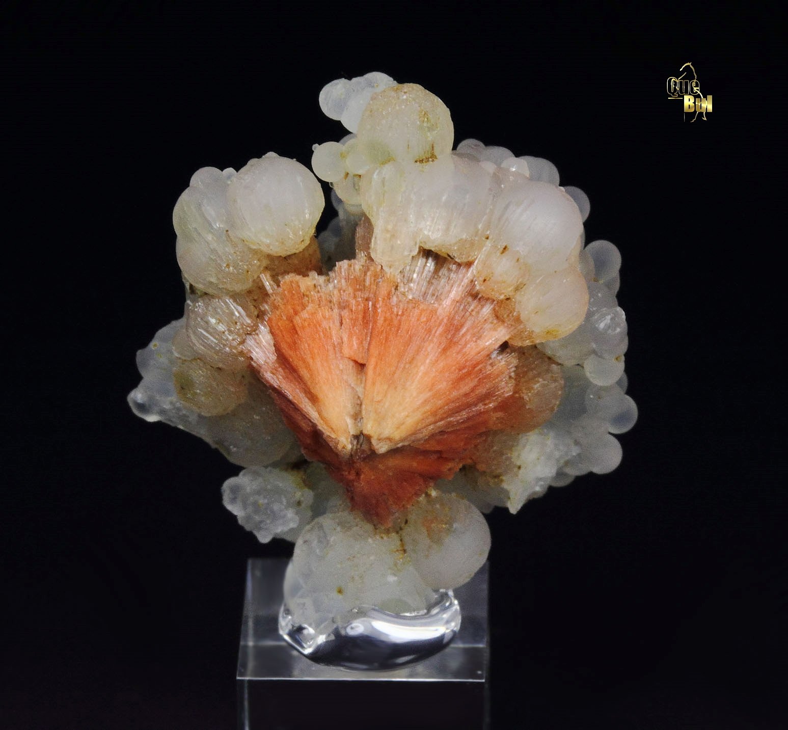 orange SCOLECITE, CHALCEDONY