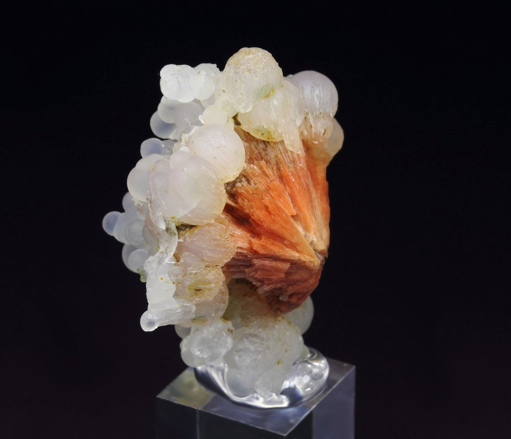 orange SCOLECITE, CHALCEDONY