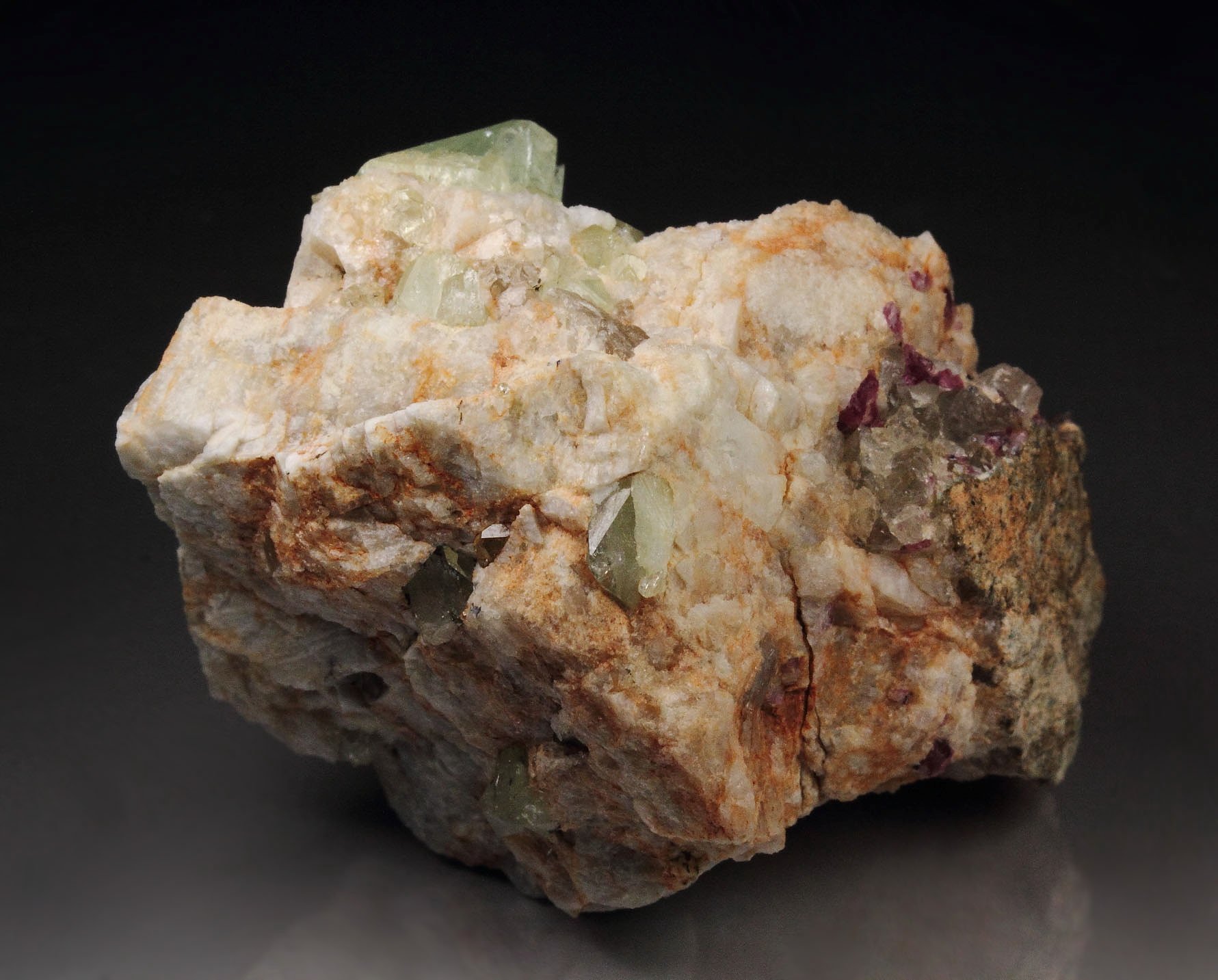 gemmy RHODIZITE, TOURMALINE var. RUBELLITE, QUARTZ