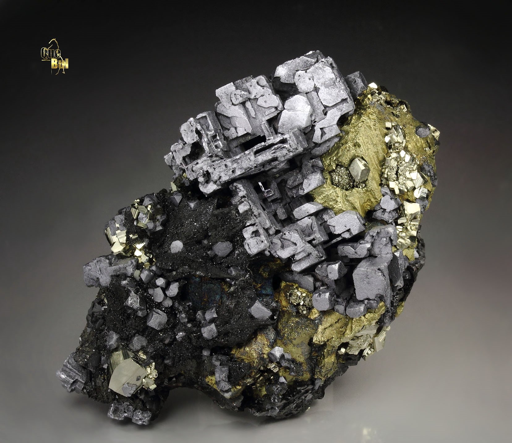 skeletal GALENA, CHALCOPYRITE, SPHALERITE, PYRITE