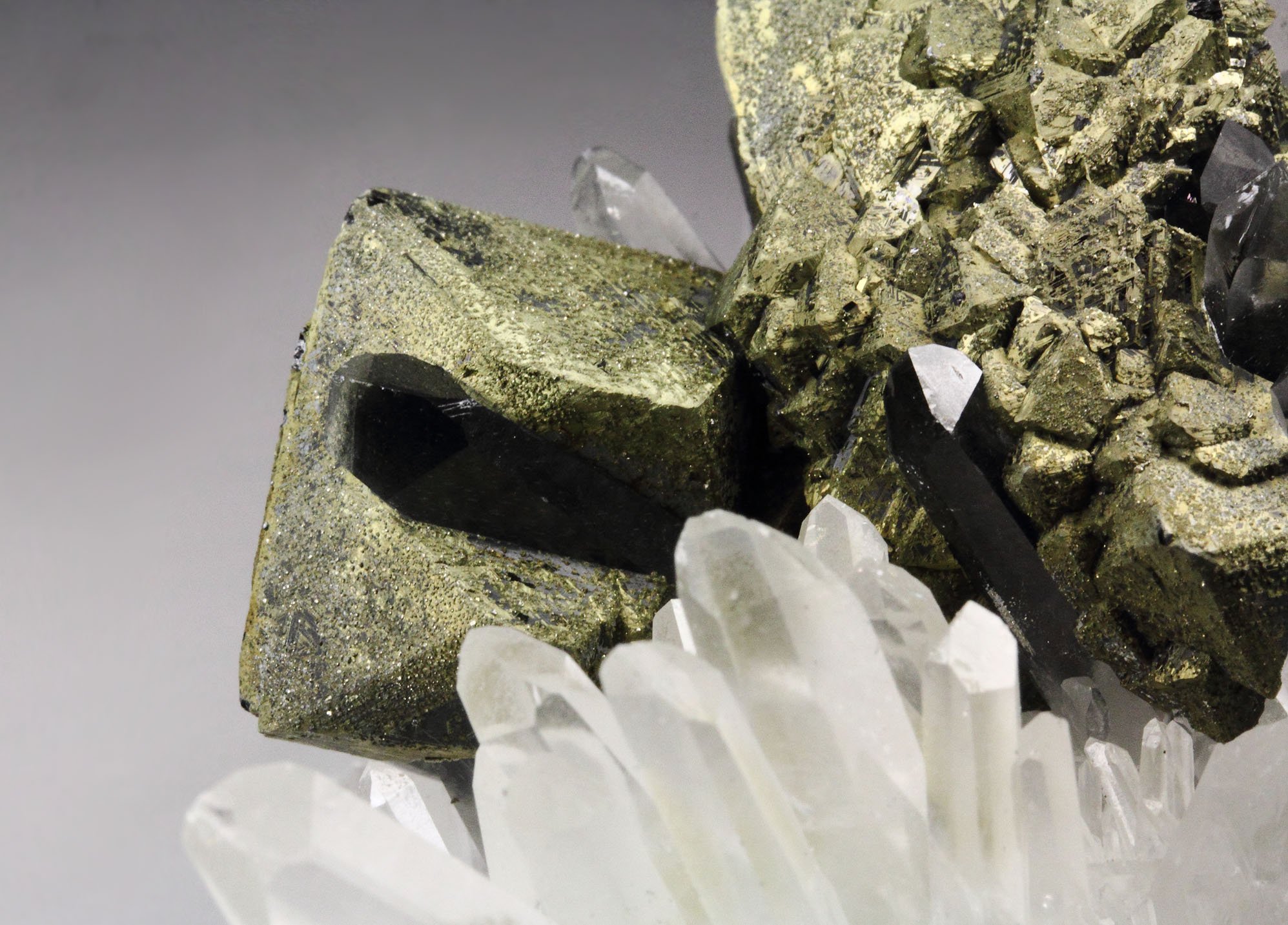 SPHALERITE, epitaxial CHALCOPYRITE, QUARTZ