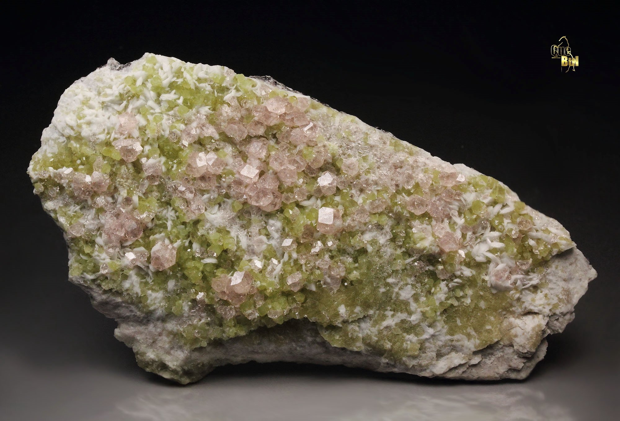 gem PINK GARNET var. GROSSULAR, DIOPSIDE, ALBITE