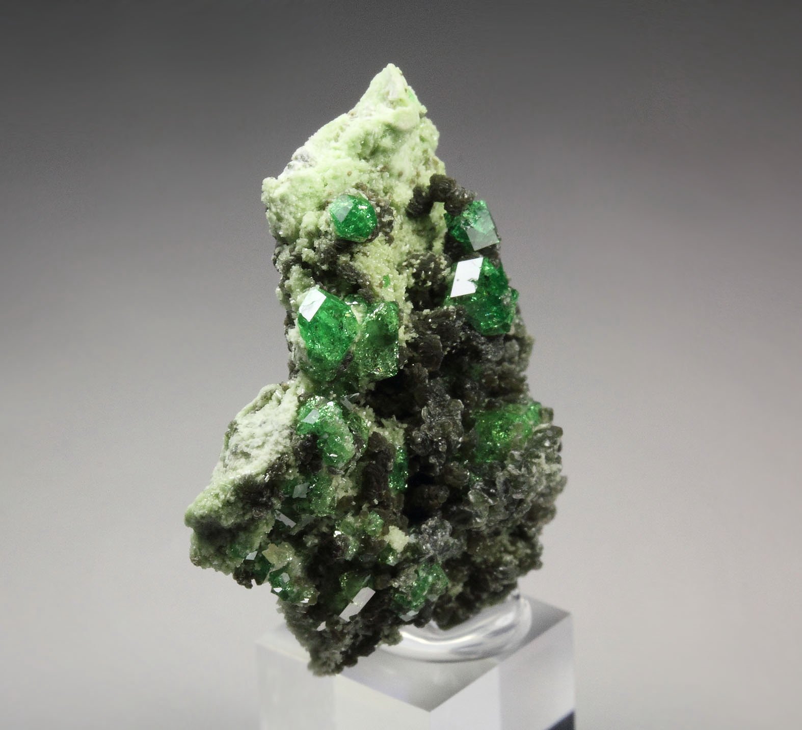 gem GARNET var. GROSSULAR var. CHROMIAN, DIOPSIDE, CLINOCHLORE