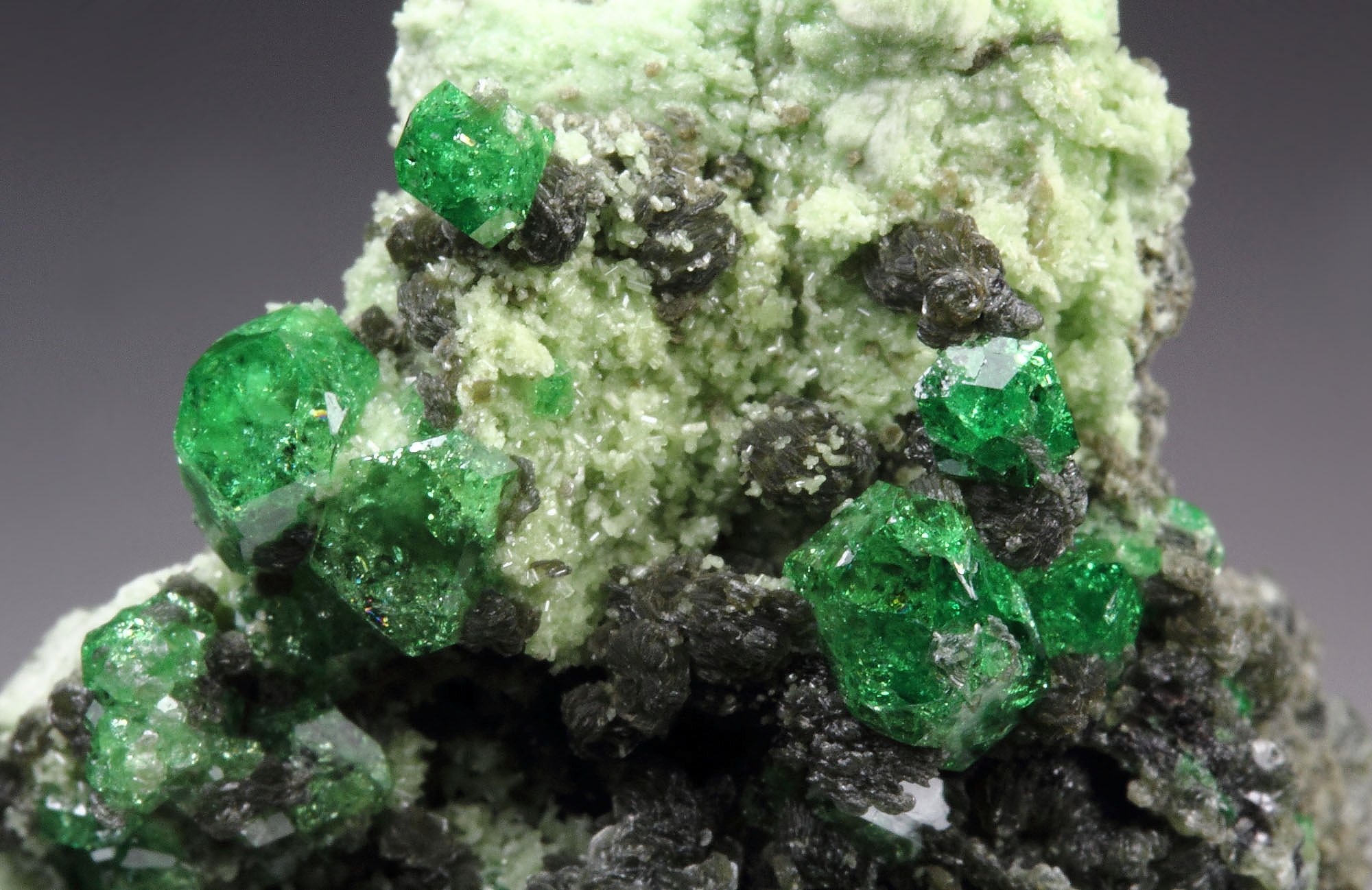 gem GARNET var. GROSSULAR var. CHROMIAN, DIOPSIDE, CLINOCHLORE