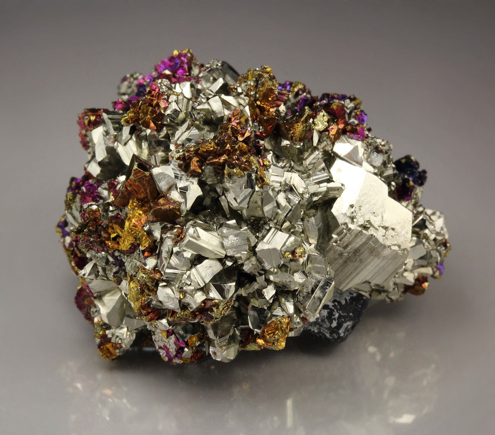 PYRITE, iridescent CHALCOPYRITE 