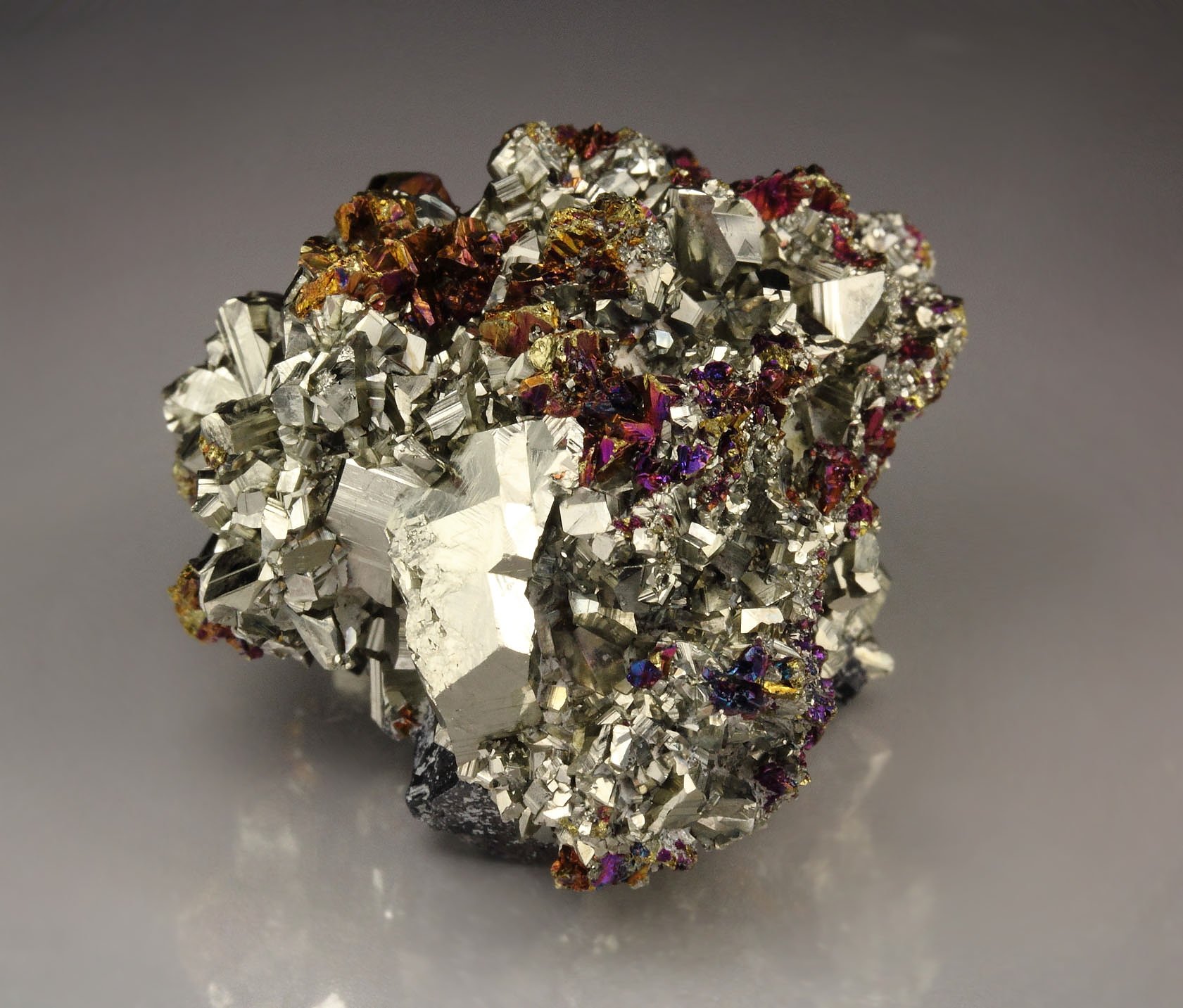 PYRITE, iridescent CHALCOPYRITE 