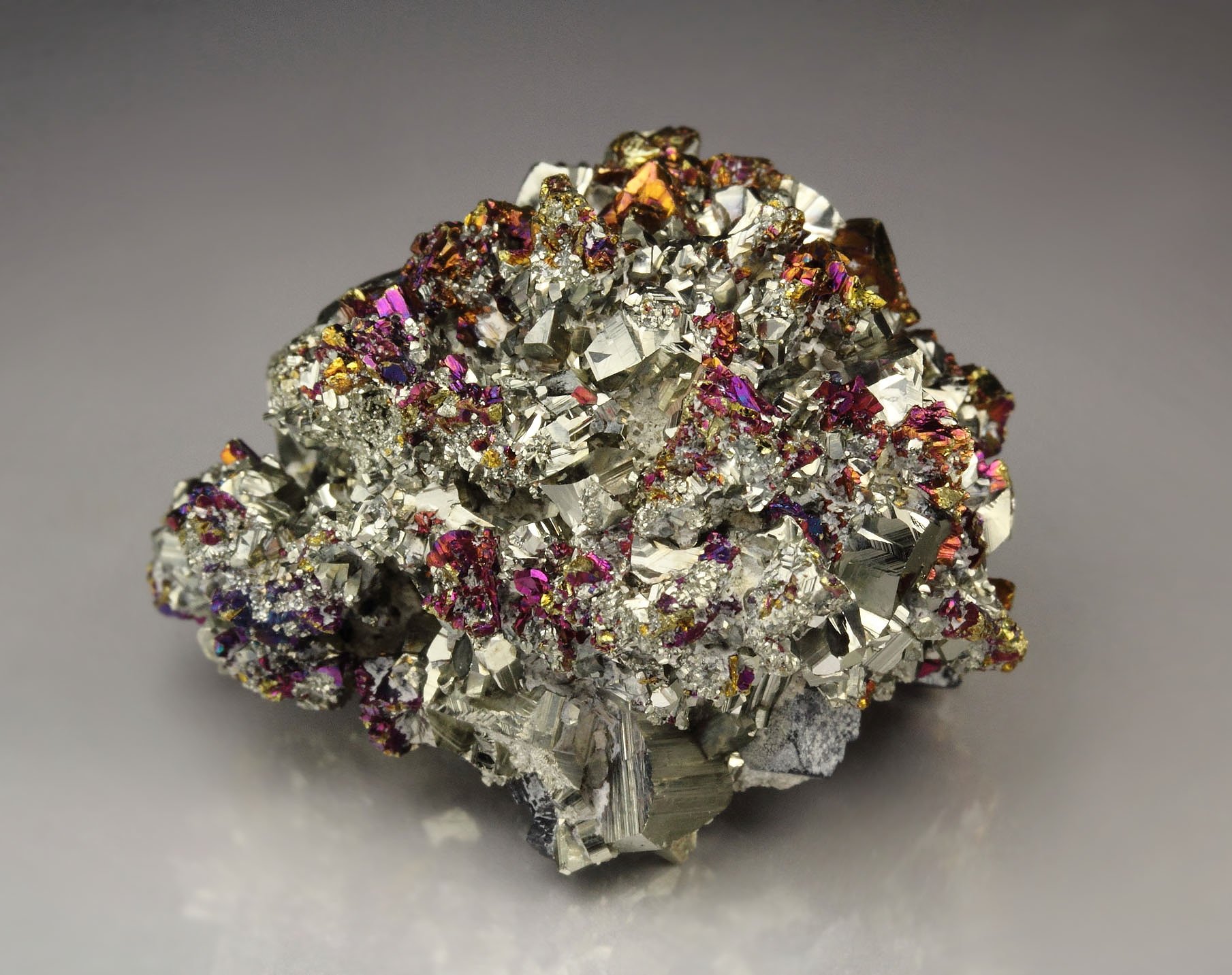 PYRITE, iridescent CHALCOPYRITE 