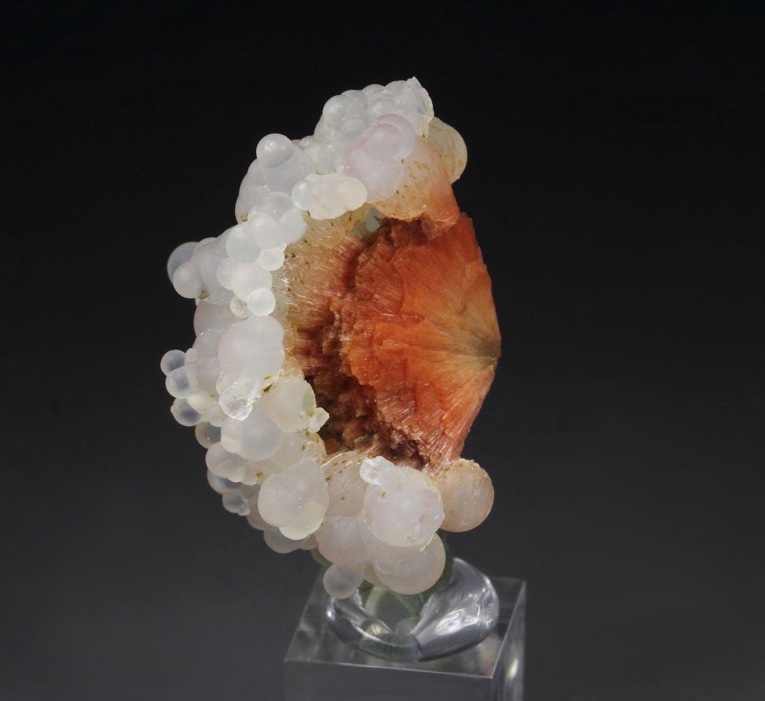 orange SCOLECITE, CHALCEDONY