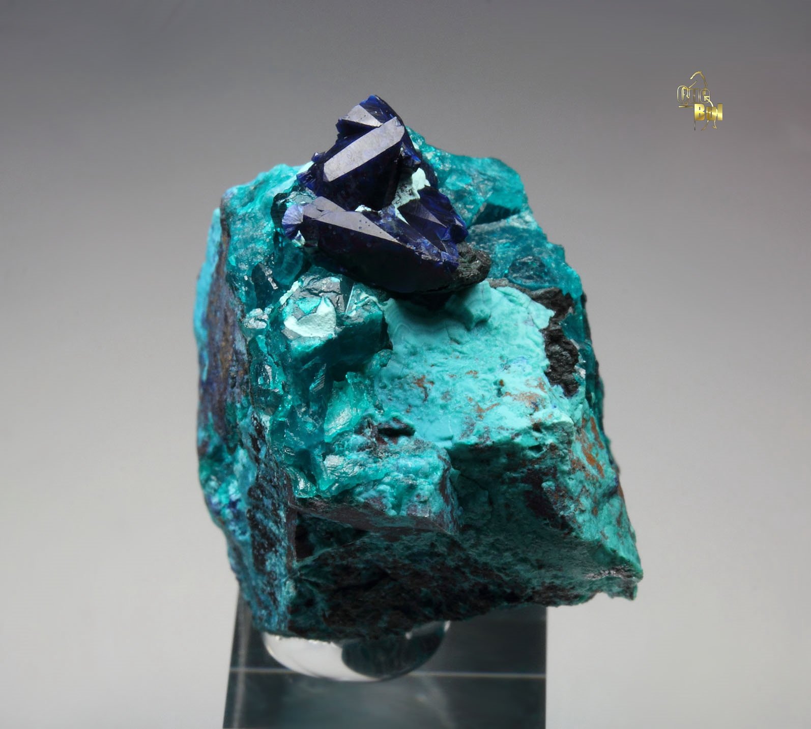 SHATTUCKITE pseudomorph after DIOPTASE after CALCITE, DIOPTASE