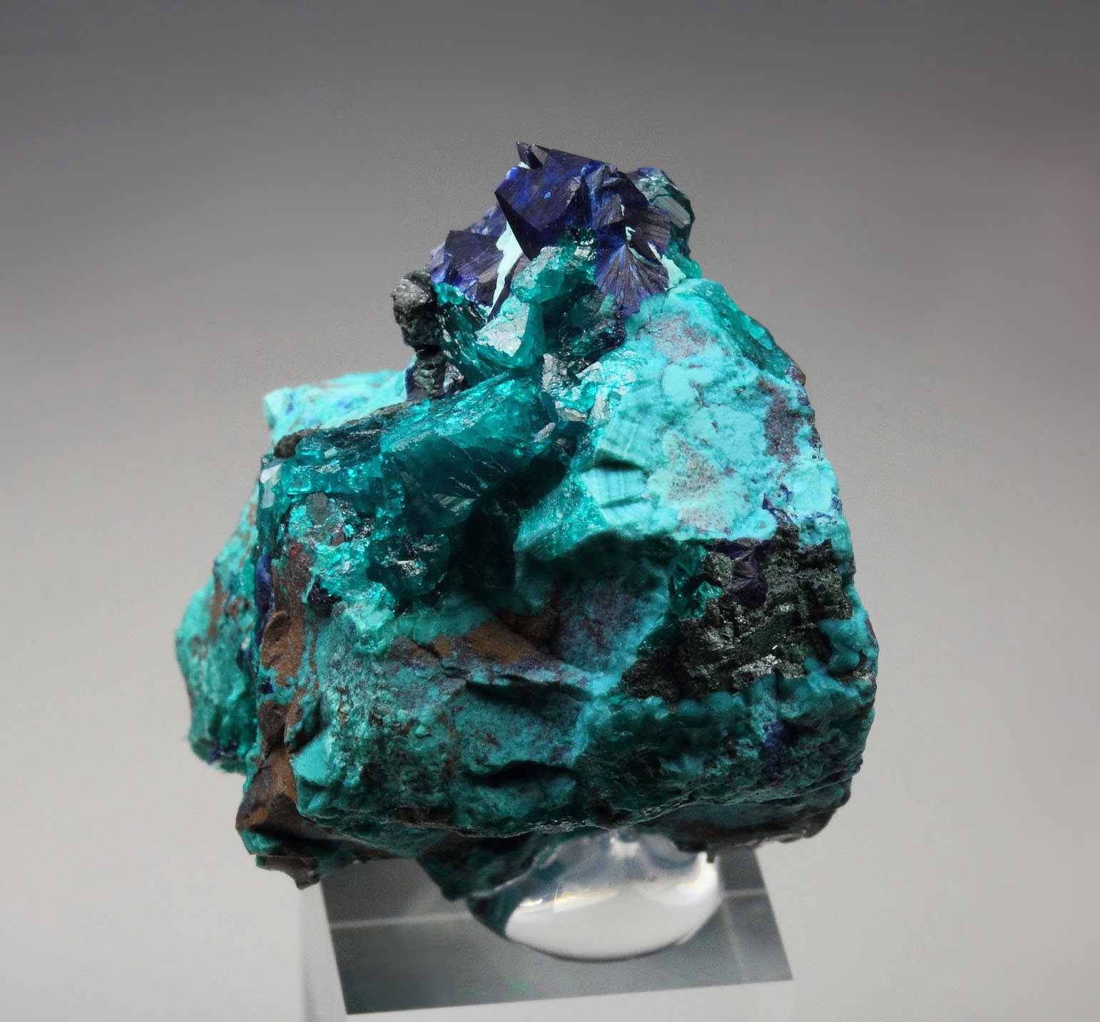 SHATTUCKITE pseudomorph after DIOPTASE after CALCITE, DIOPTASE