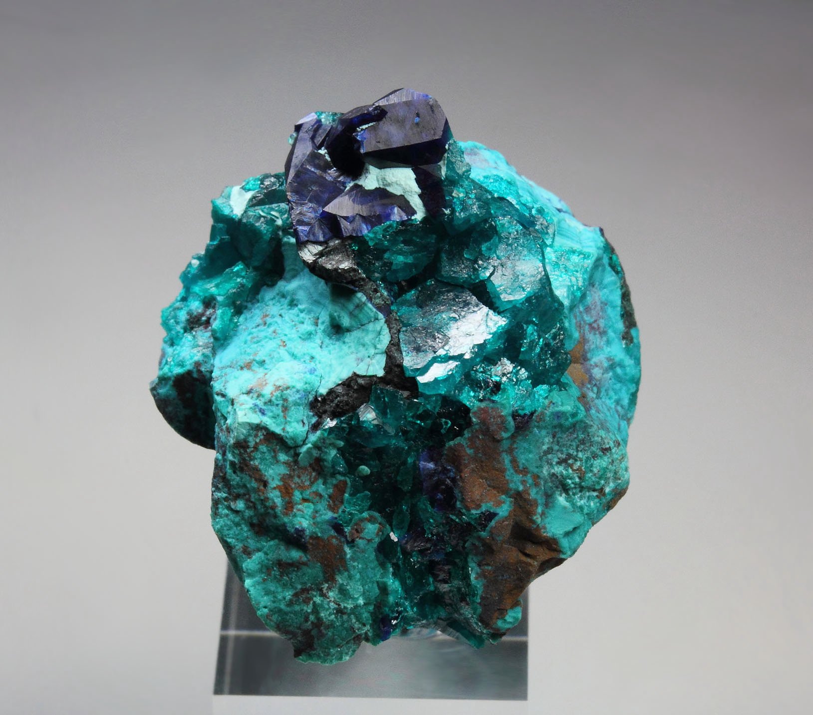 SHATTUCKITE pseudomorph after DIOPTASE after CALCITE, DIOPTASE