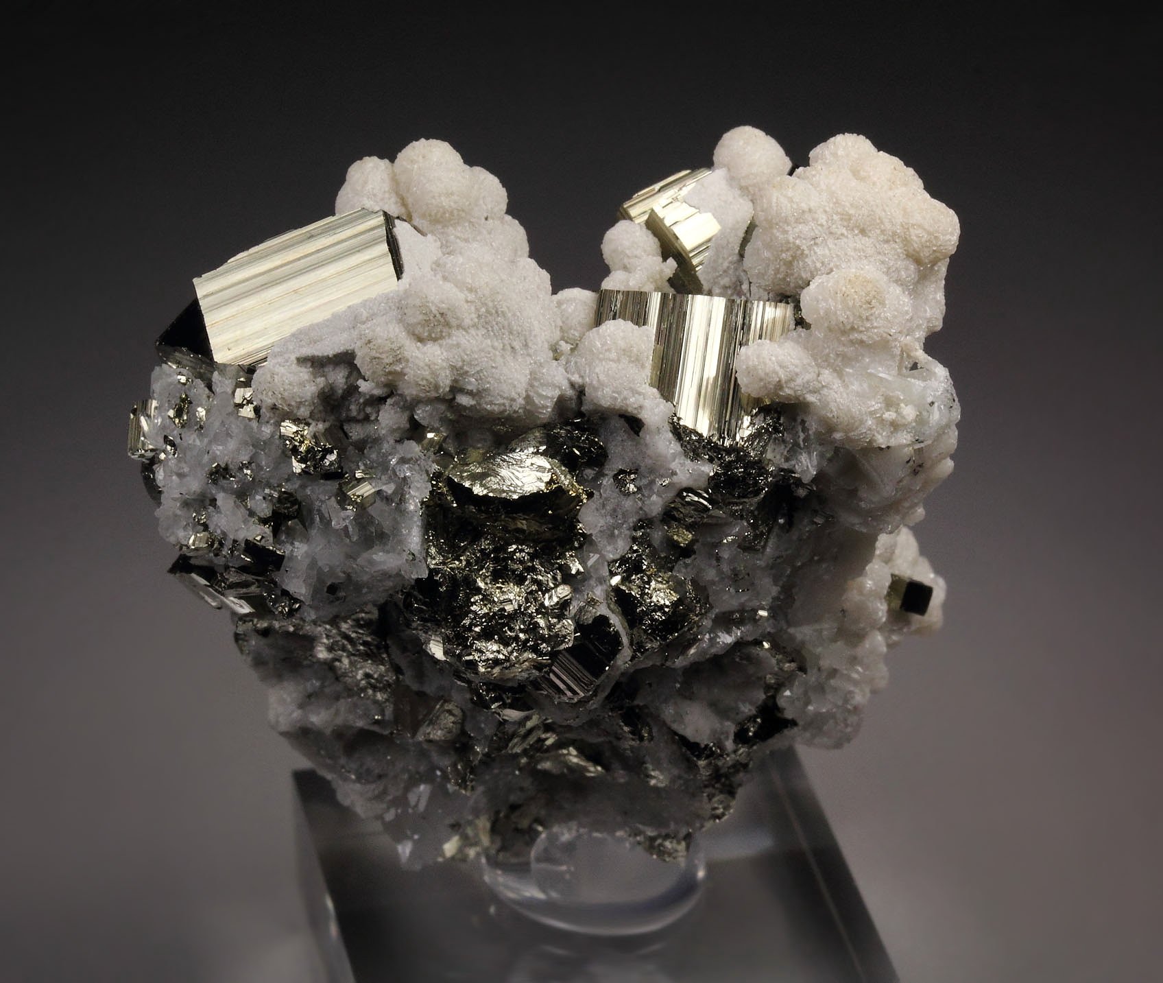 PYRITE, CALCITE