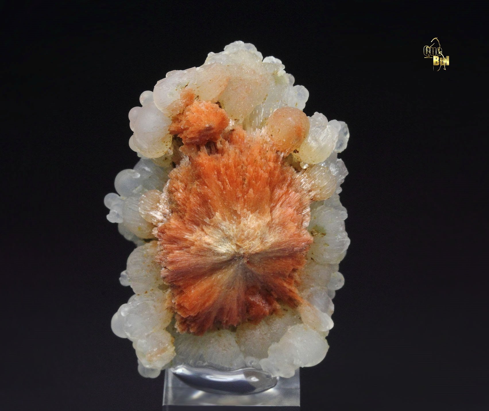 orange SCOLECITE, CHALCEDONY