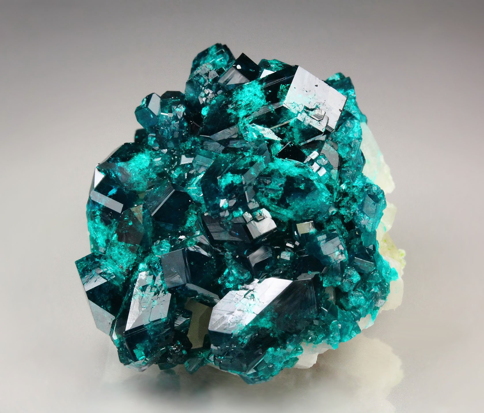 gemmy DIOPTASE, CALCITE