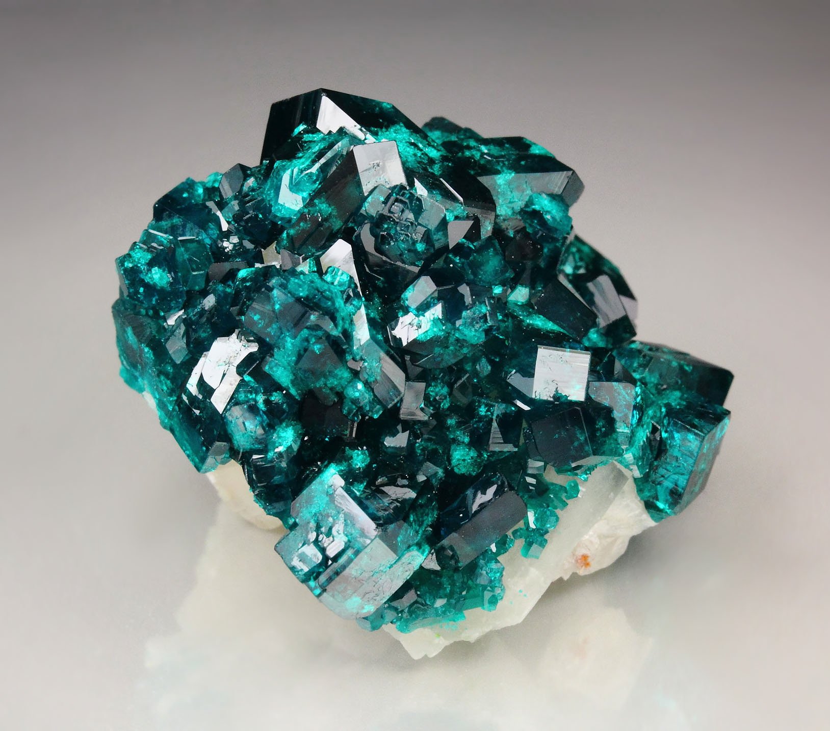 gemmy DIOPTASE, CALCITE