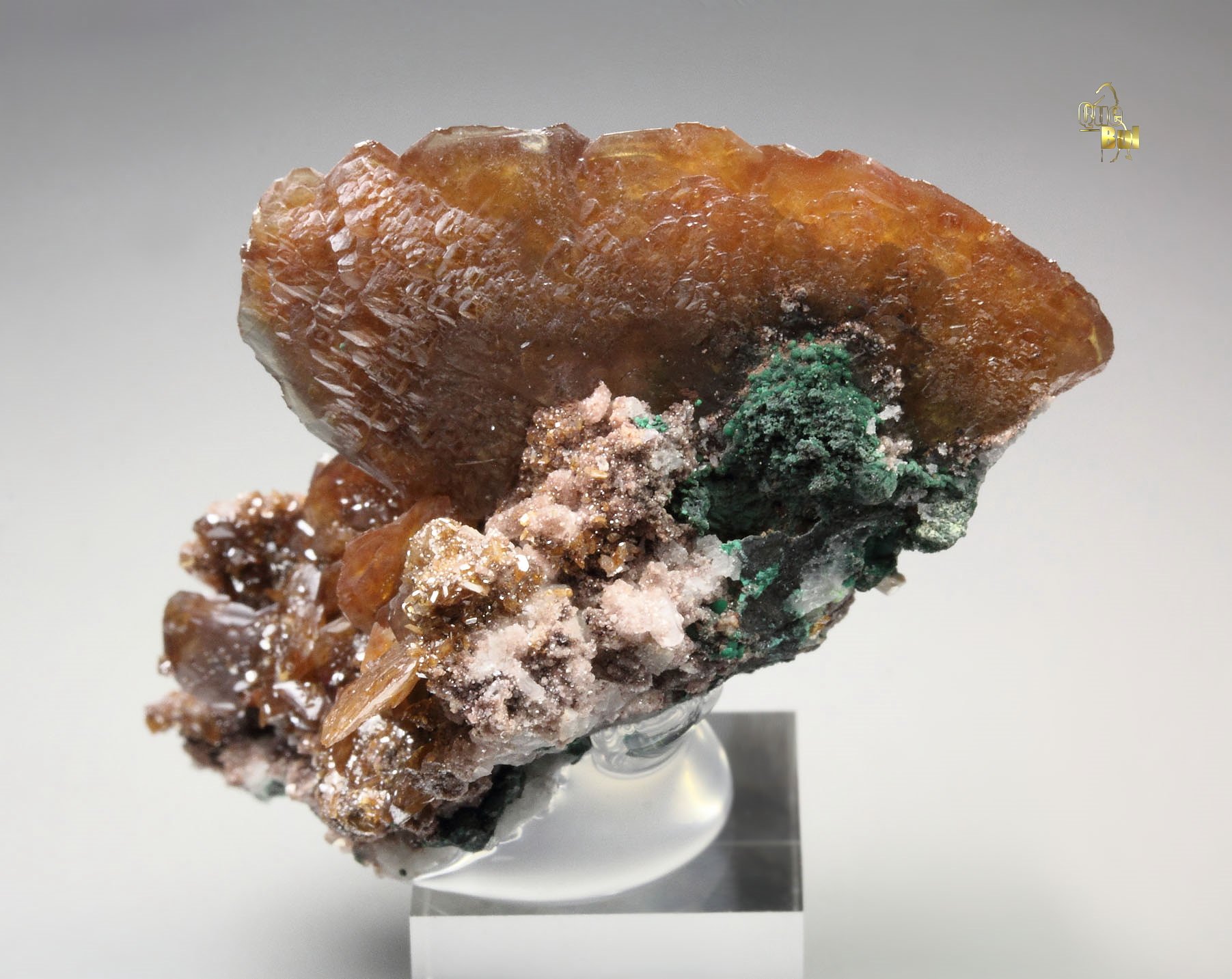 WULFENITE, MALACHITE