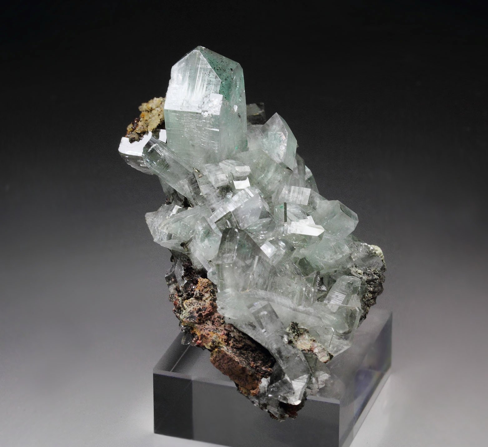 BARYTE with  MALACHITE inclusions