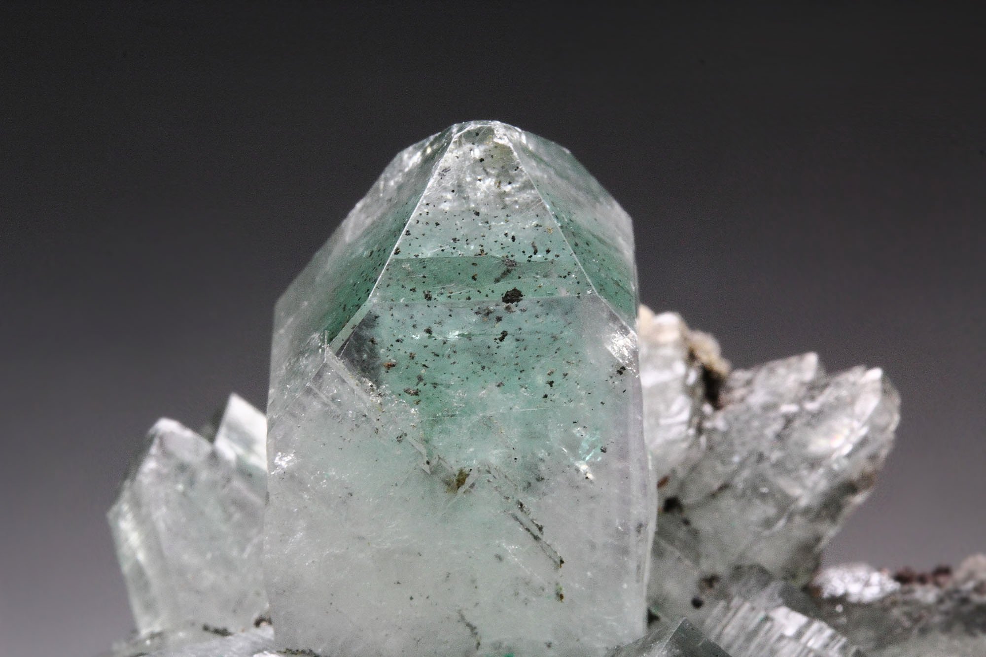 BARYTE with  MALACHITE inclusions